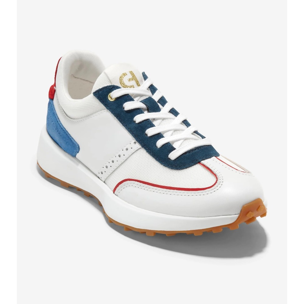 Cole Haan Grand Crosscourt Traveler Sneakers White Blue Red W29427 Womens 8B